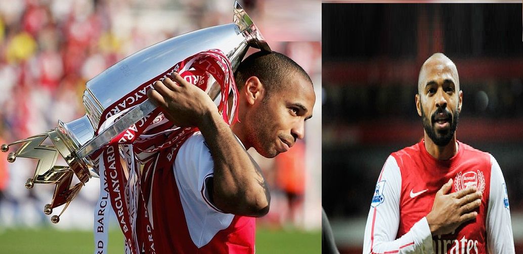 تييري هنري مع ارسنال في 2004 ولقطة اخرى في 2012