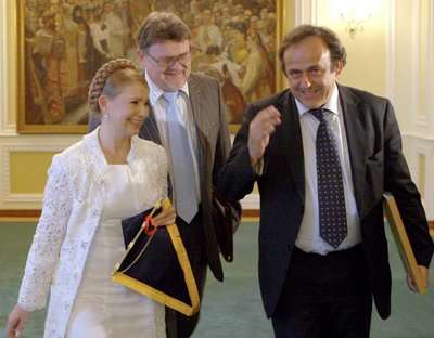 بلاتيني وحديث مع رئيسة الوزراء الاوكرانية يوليا تيموشينكو