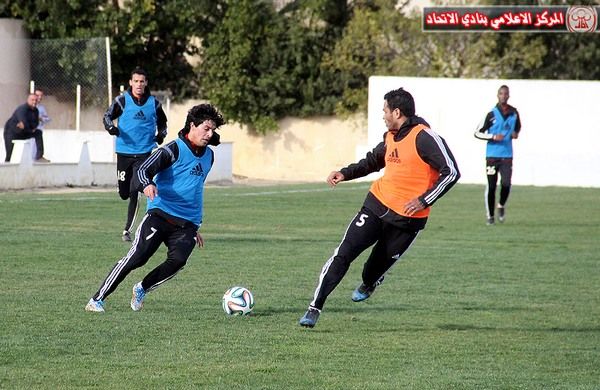 جانب من تدريبات فريق الاتحاد