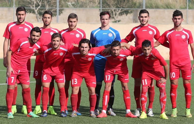 منتخب لبنان قبل مباراته مع العهد الأسبوع الماضي
