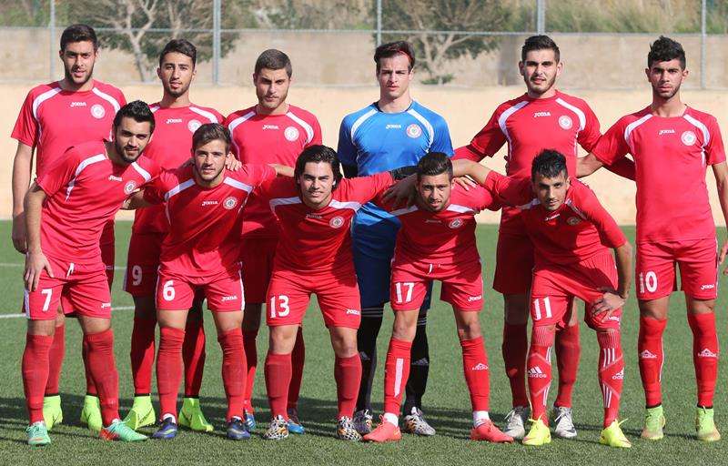 منتخب لبنان قبل مباراته مع العهد الأسبوع الماضي
