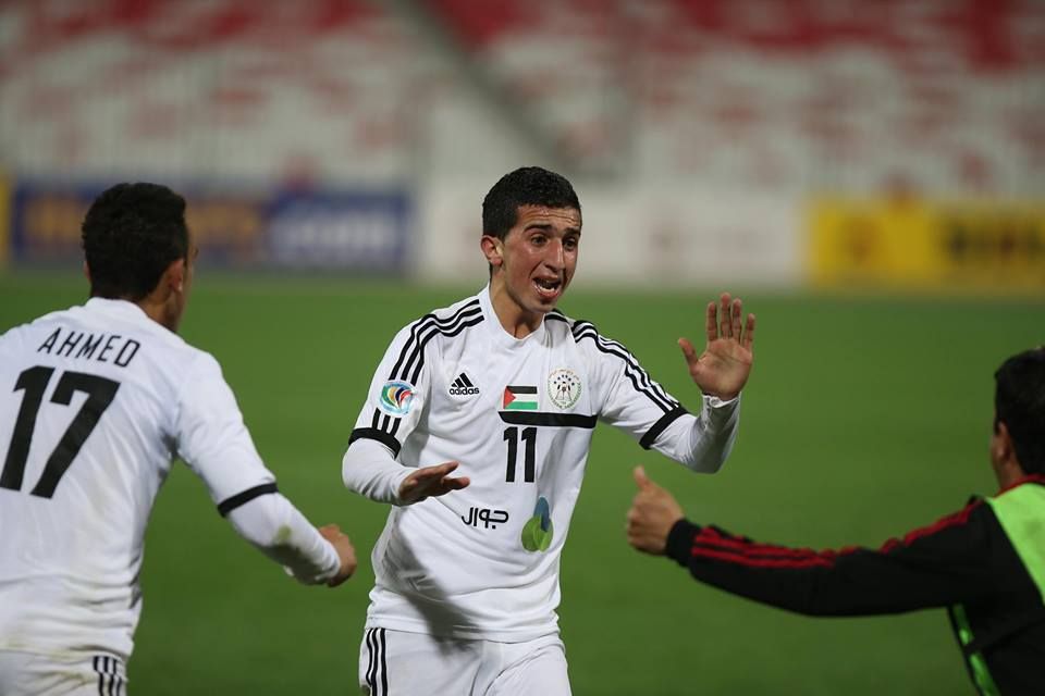 حازم عبدالله ابو حماد بعد تسجيله هدف التعديل