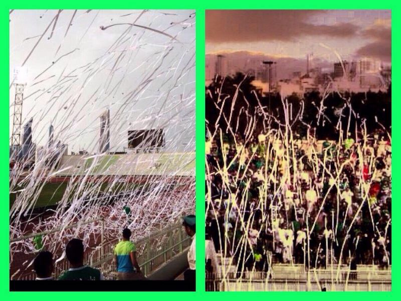 جماهير العربي نثرت الألعاب الورقية في مباراة اليوم امام اليرموك