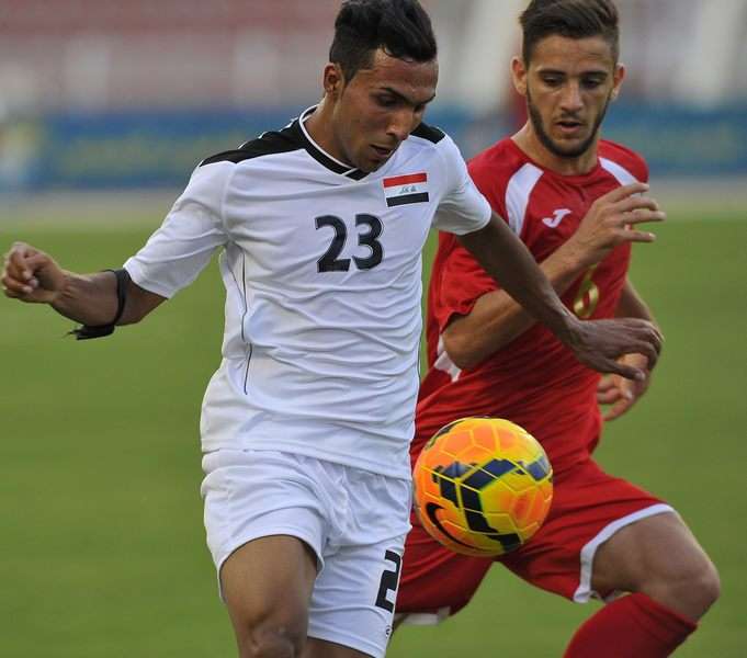 من مباراة لبنان مع العراق اليوم الأربعاء