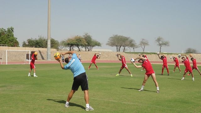 من الحصة التدريبية الأخيرة لمنتخب لبنان الأولمبي.