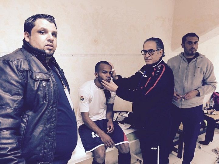 أبو دياب يعالج لاعب المنشية فادي عوض