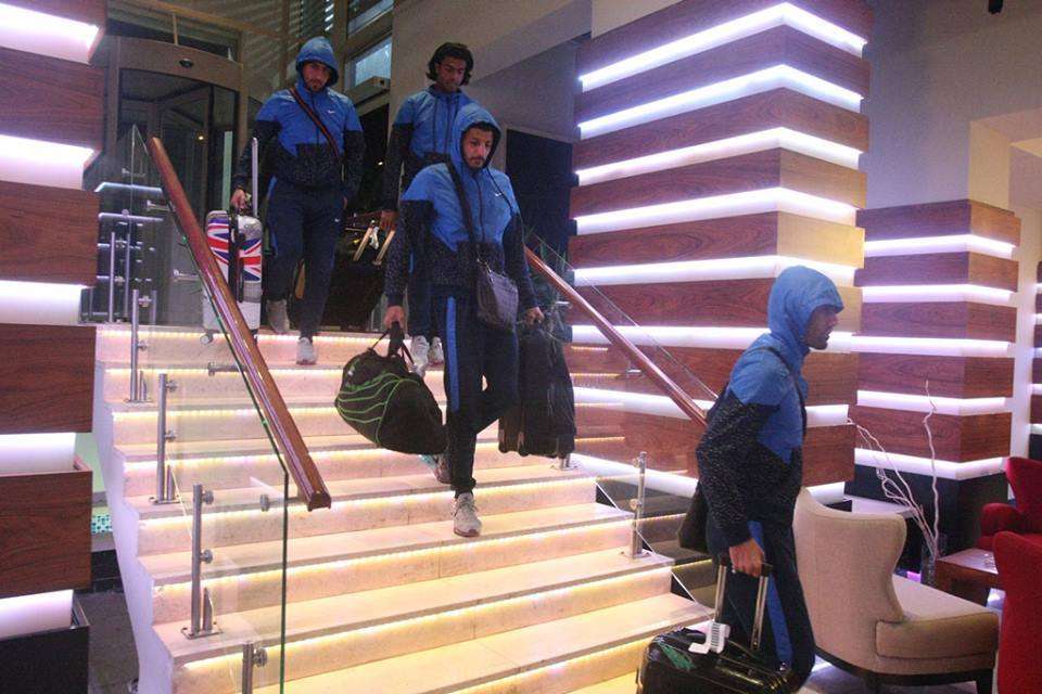 لحظة وصول بعثة الشرطة العراقي فلسطين