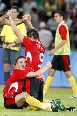 لاعبو منتخب بلجيكا فرحين بالفوز على ايطاليا والتأهل لنصف النهائي
