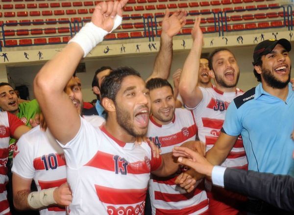 فرحة لاعبو الافريقي بعد الفوز اليوم