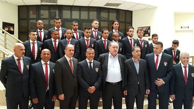 زريقات يتوسط وفد المنتخب الأردني الأولمبي