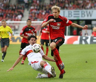 جانب من مباراة شتوتغارت وليفركوزن