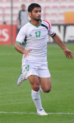 اللاعب الدولي العراقي أحمد صلاح لاعب نادي أربيل سجل هدف الفوز الغالي