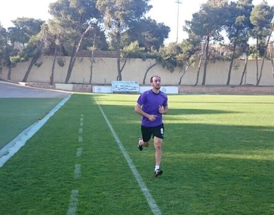 عبد الحليم خلال تدريبه في البترا اليوم 