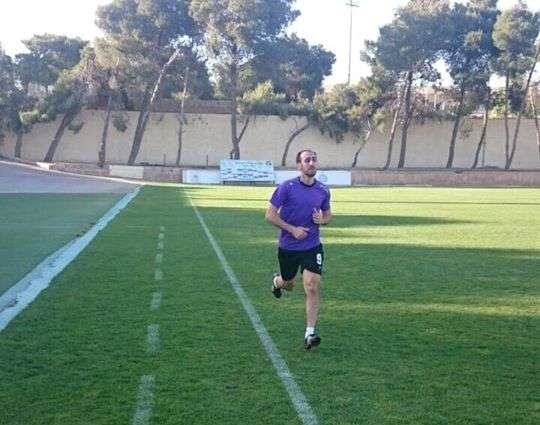 عبد الحليم خلال تدريبه في البترا اليوم 