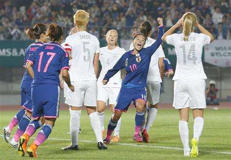 هوماري ساوا تحتفل بهدفها في لقاء اليوم