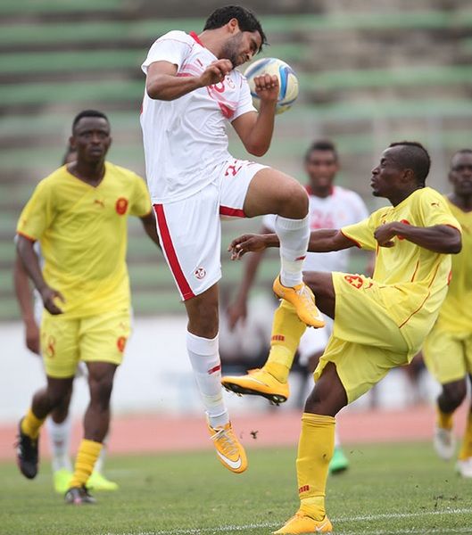 من مباراة منتخب تونس والمريخ السوداني