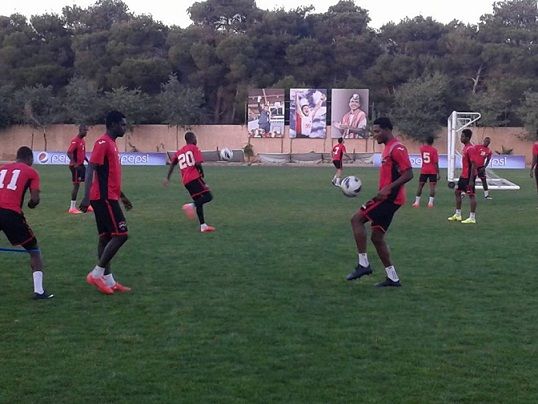 منتخب ترينيداد وتوباغو خلال تدريب اليوم