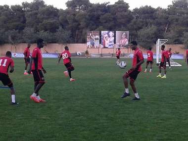 منتخب ترينيداد وتوباغو خلال تدريب اليوم