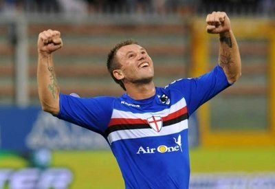 فرحة كاسانو لاعب سامبدوريا بالتسجيل