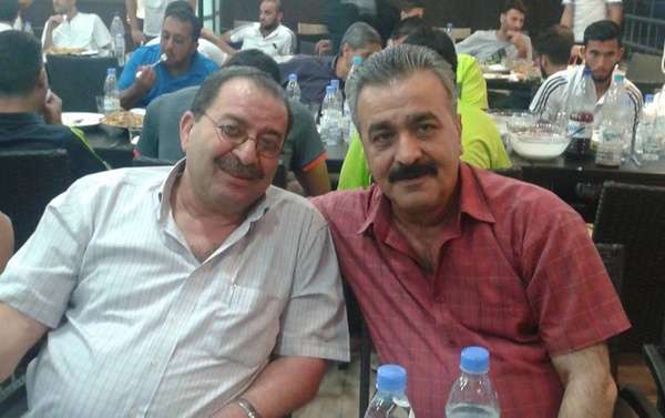صلاح رمضان رئيس اتحاد الكرة مع محمد السباعي رئيس نادي المحافظة