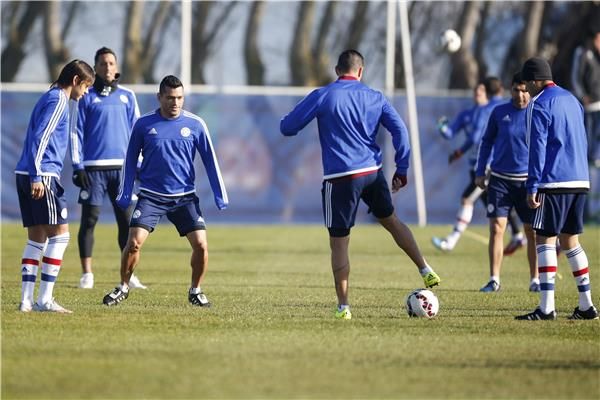 جانب من تدريبات منتخب الباراجواي