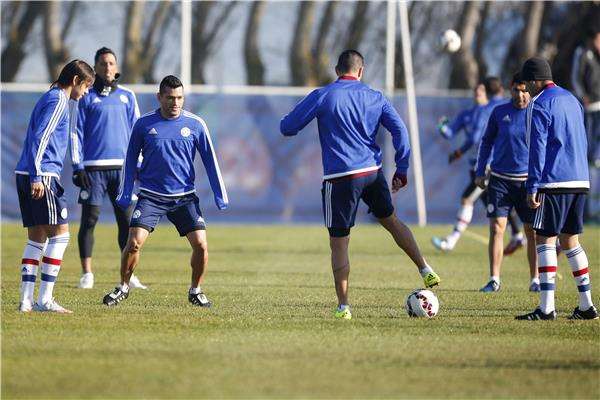 جانب من تدريبات منتخب الباراجواي