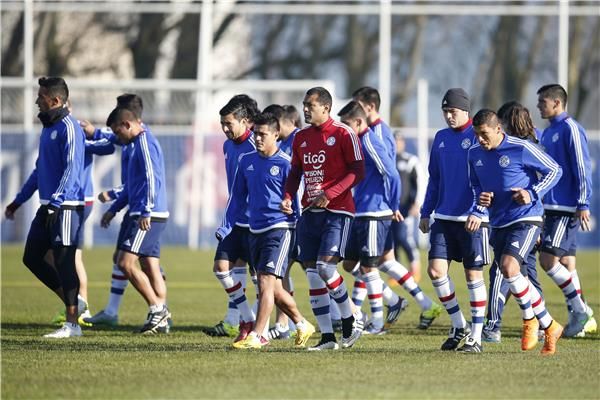 جانب من تدريبات منتخب الباراجواي