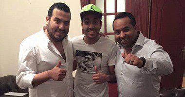 شريف منير حسن ومصطفى سيف العماري عضوي مجلس الزمالك مع كهربا