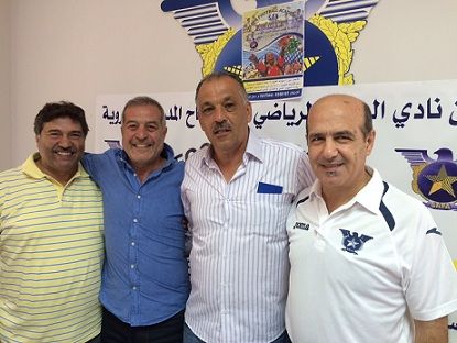 فانلي مع محجوب وأبو دياب وبختي بعد الإعلان عن إطلاق أكاديمية الصفاء الثلاثاء.