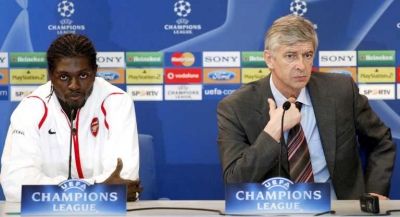  ارسين فينجر مع التوجولي ايمانويل اديبايور