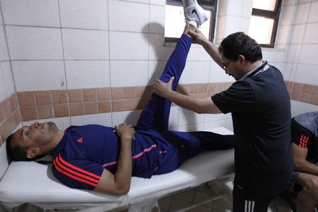 جانب من التدريبات البدنية للاعبي منتخب الأردن