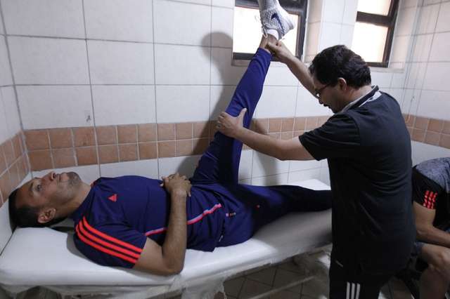 جانب من التدريبات البدنية للاعبي منتخب الأردن