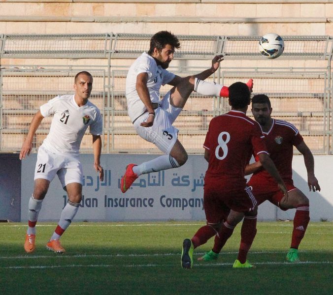 جانب من لقاء منتخب النشامى والمنتخب الأولمبي