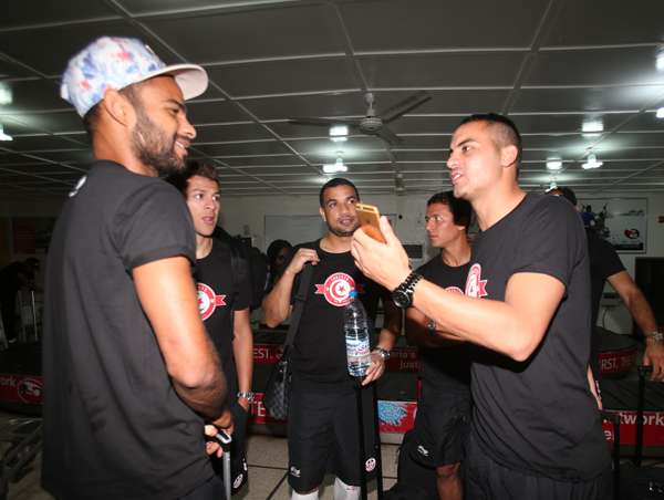 بعثة منتخب تونس لدى وصولها الى مونروفيا