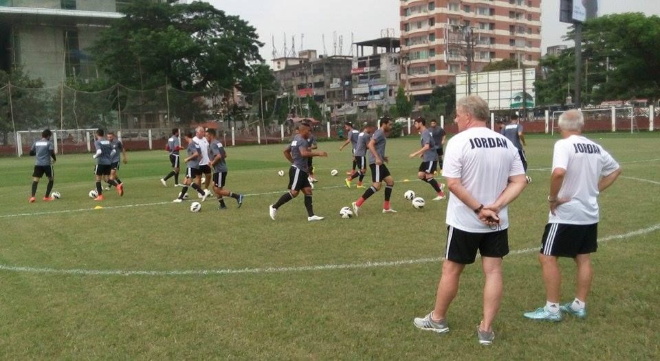من تدريبات منتخب الأردن في نبغلادش