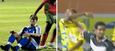 اللقطتين اللتين تسببنا في إيقاف عطيف وبشير بعيدا عن أعين الحكمين