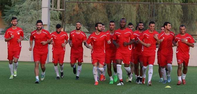 جانب من تدريبات المنتخب الفلسطيني في دبي 