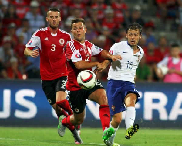 لقطة من لقاء سابق بين البرتغال وألبانيا