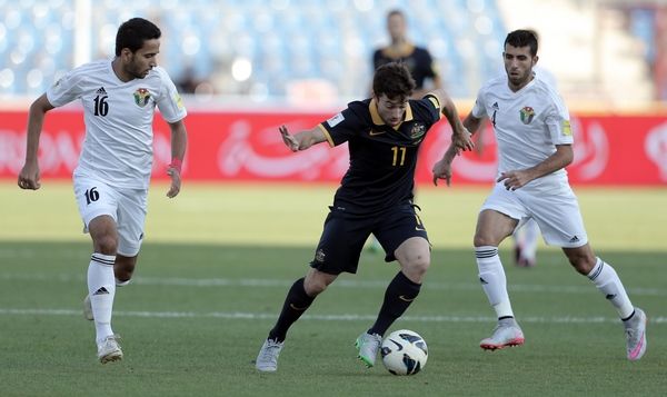 جانب من مباراة الاردن واستراليا اليوم 