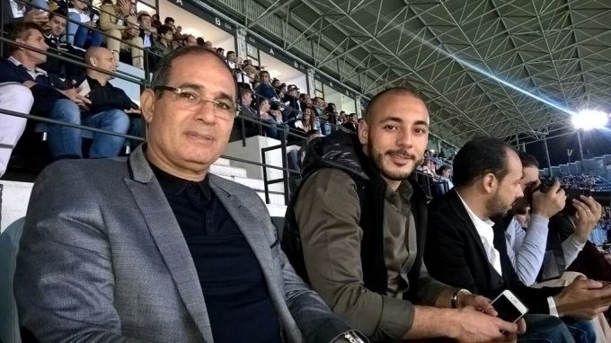 الزاكي بادو وامرابط في مدرجات مباراة ملقا