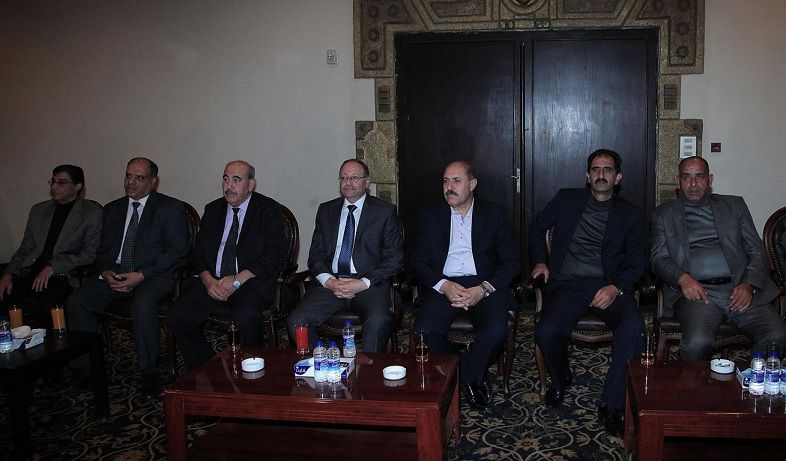 من الإحتفال ببعثة المنتخب الفلسطيني