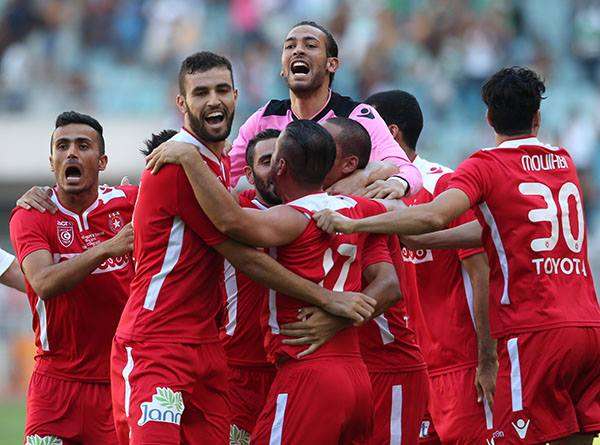 فرحة لاعبو النجم بعد نهاية لقاء الذهاب 