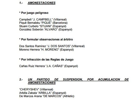 وثيقة تؤكد حصول شيرشيف على 3 بطاقات صفراء