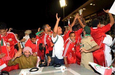 فرحة اللاعبين العمانيين