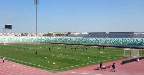 تدريب أولمبي اليابان في ملعب نادي الأهلي القطري