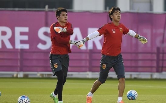 من تدريبات منتخب الصين الأولمبي في العاصمة القطرية الدوحة