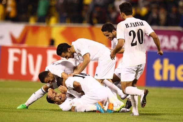 جانب من فرحة منتخب الأردن بالفوز على فيتنام اليوم