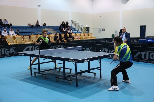 صورة لمنافسات لبنان والأردن في لعبة كرة الطاولة