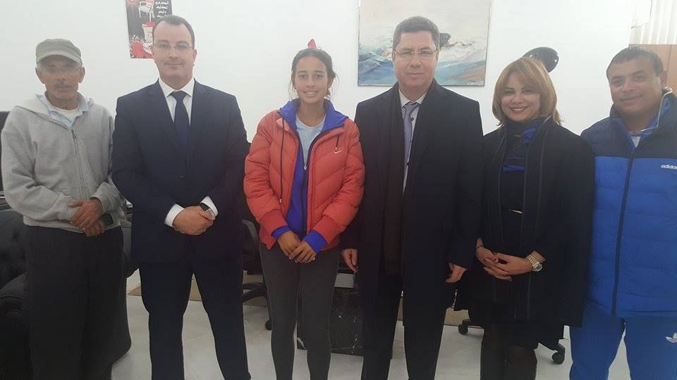 من حفل استقبال وزير الرياضة التونسي لبطلة افريقيا للتنس