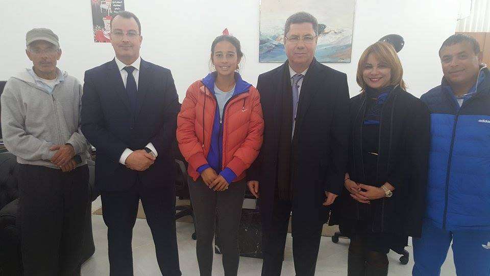 من حفل استقبال وزير الرياضة التونسي لبطلة افريقيا للتنس
